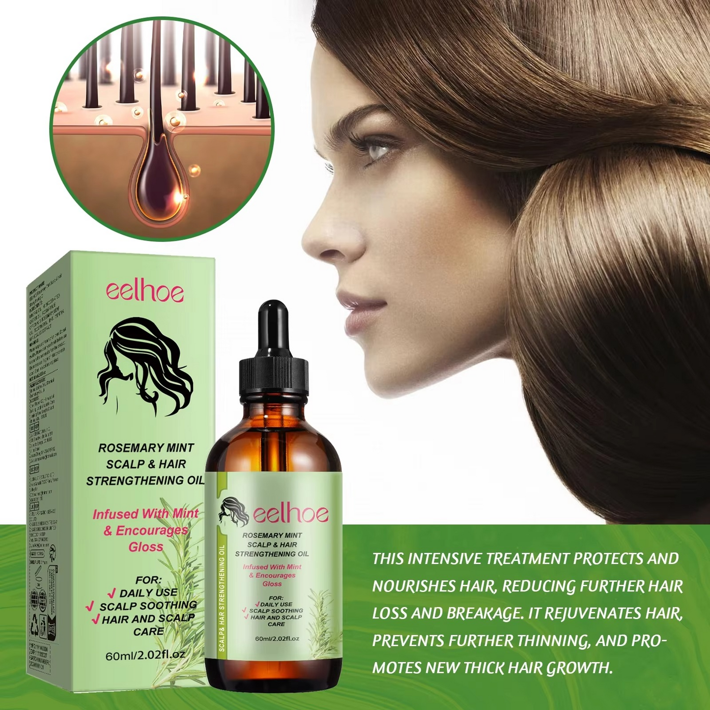 EELHOE Rosemary Mint Hair Growth Oil