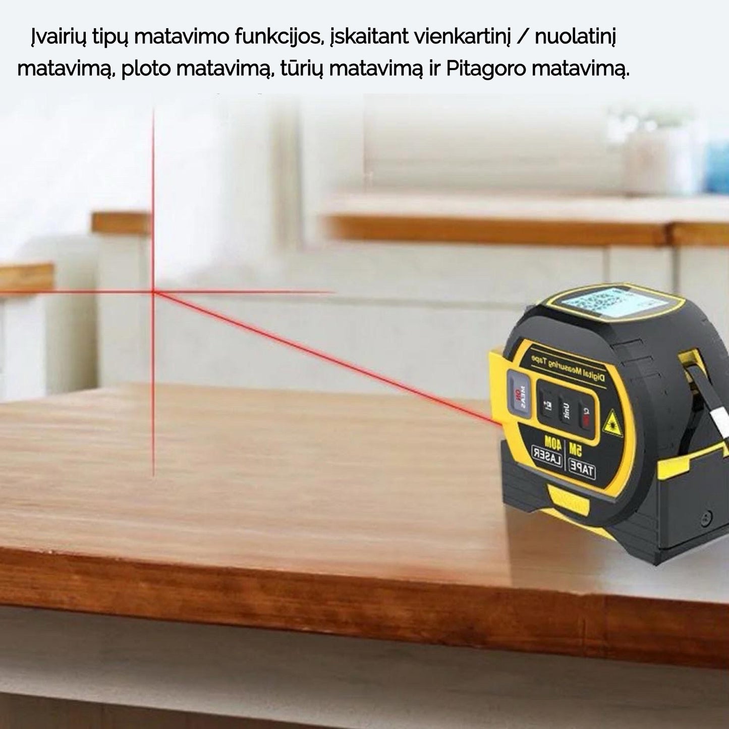 3-in-1 Laser Measuring Tape