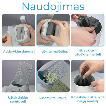 Litter Scoop with Integrated Waste Bags