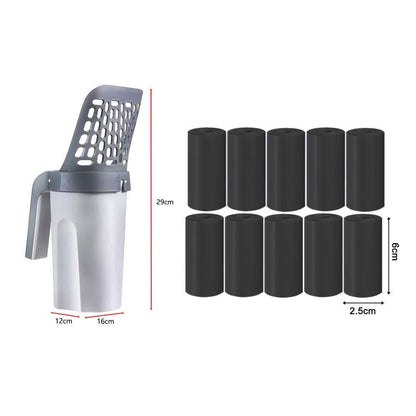 Litter Scoop with Integrated Waste Bags