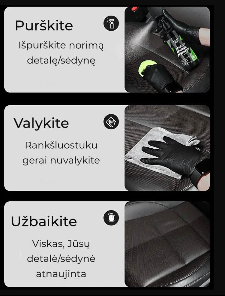 Plastic Renovator for Car Interior Spare Parts Seat Leather Liquid Wax Polish Plastic Restore Cleaner Spray Accessories S3