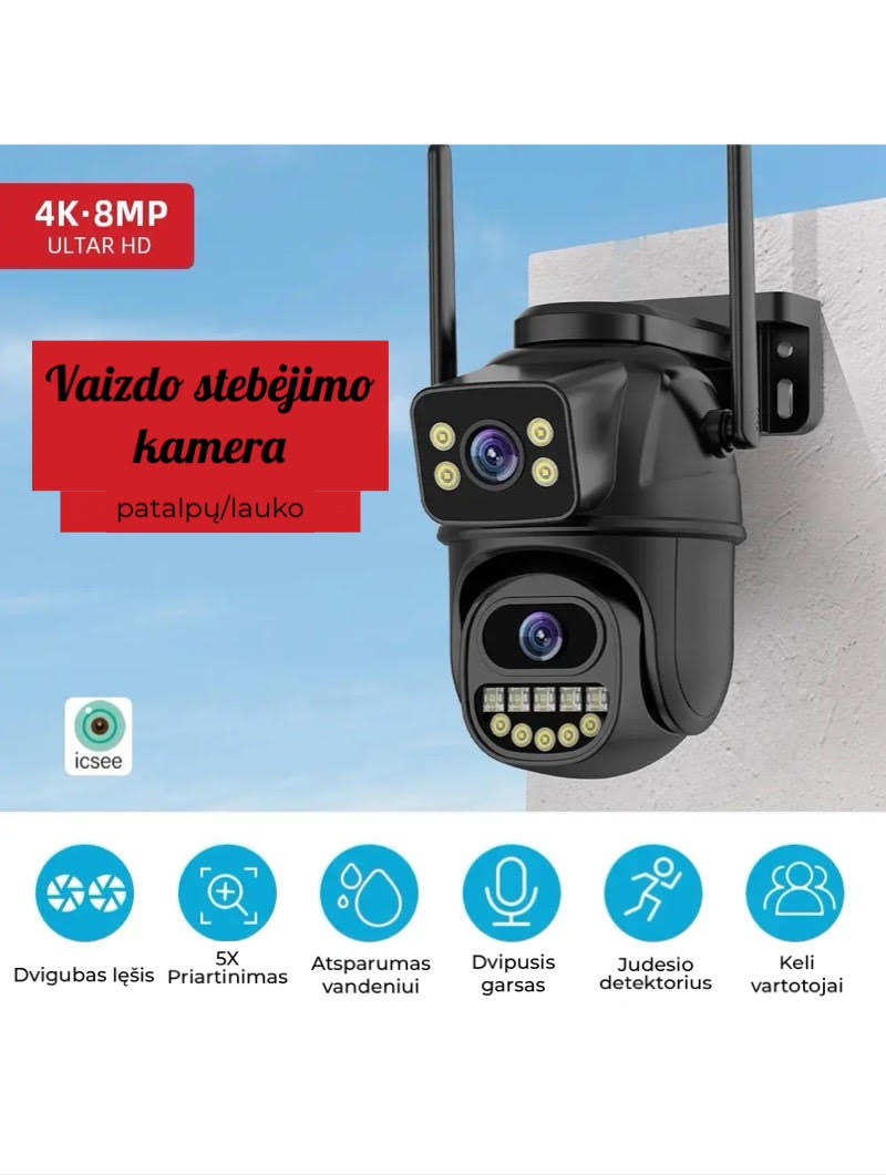 Stebėjimo kamera 4K 8MP Wi-Fi 